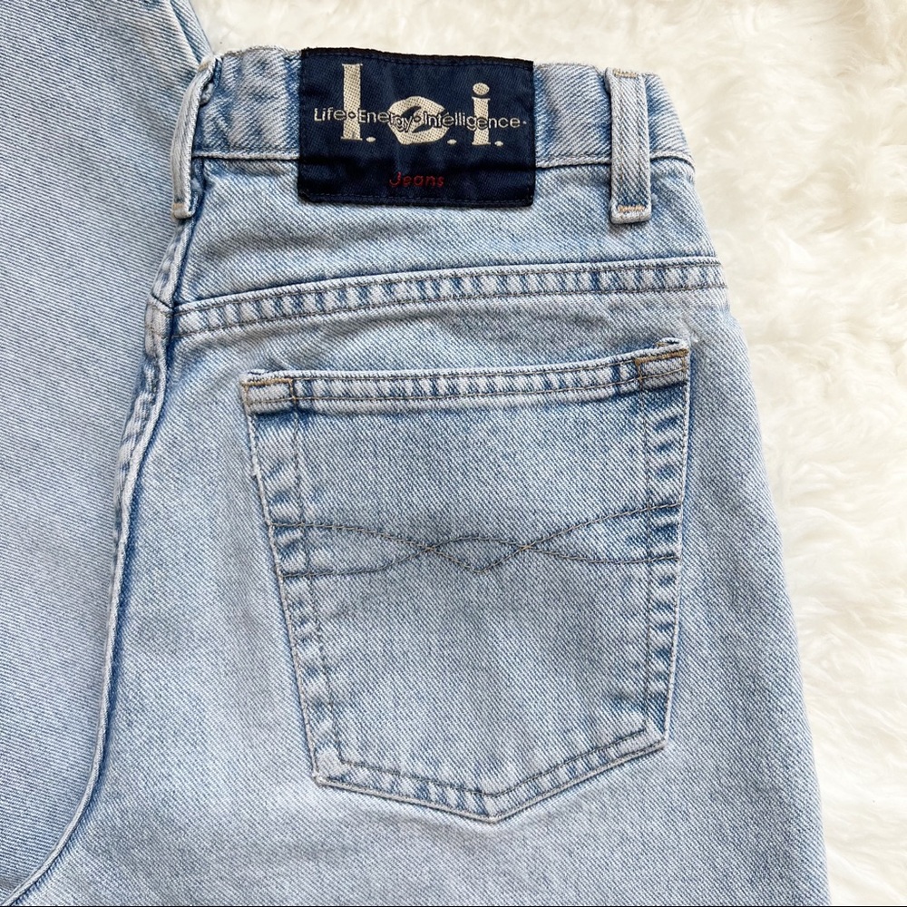 Vintage Y2K LEI High Rise Flare Jeans size 11 light wash 100% cotton bell bottom - Picture 5 of 9